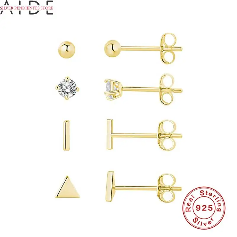 

Серьги-гвоздики женские из серебра 925 пробы, 4 шт.