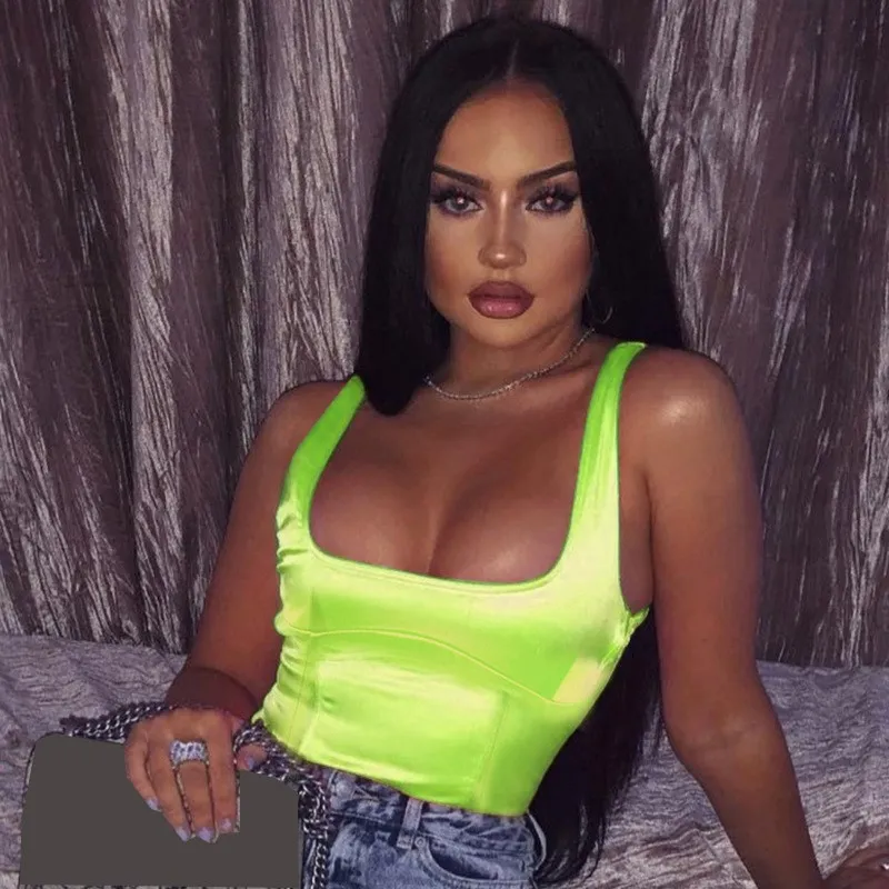 Неоновый сексуальный боди для ночного клуба клубный женский летний розовый топ