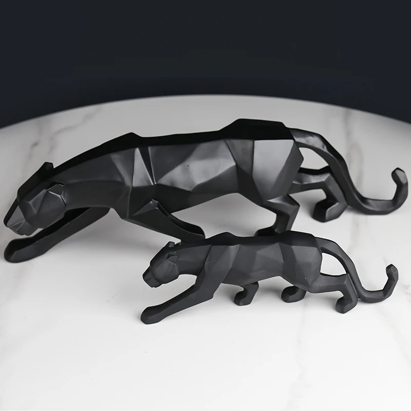 Статуя леопарда из смолы современная абстрактная Геометрическая стильная
