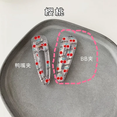 19 cherry Новинка, корейские прозрачные заколки для волос HZ, заколки для волос с фруктами, милые красивые заколки для волос, женские вечерние аксессуары для волос - Цвет: 19 cherry