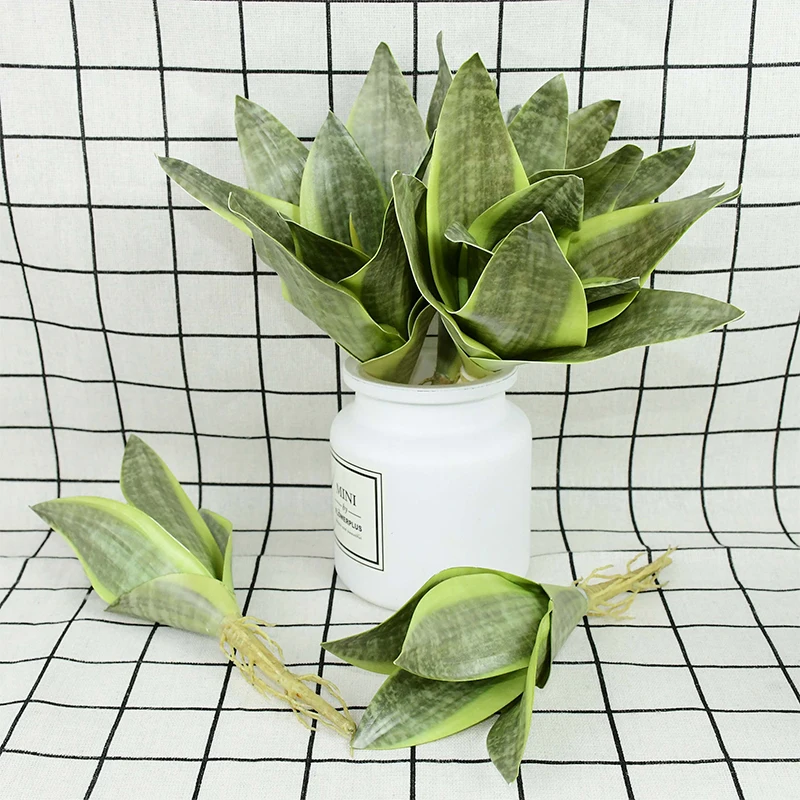 

Artificial Snake Plant Plasitc Sansevieria Branch Desktop Simulation Green Leaves for Home Decor Living Room Table Decoration
