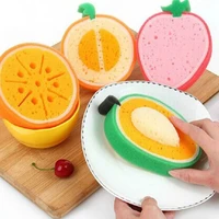 fruit pattern design scouring gadget sponge scouring pad washing cleaning dish cloth kitchen tools wipe brush