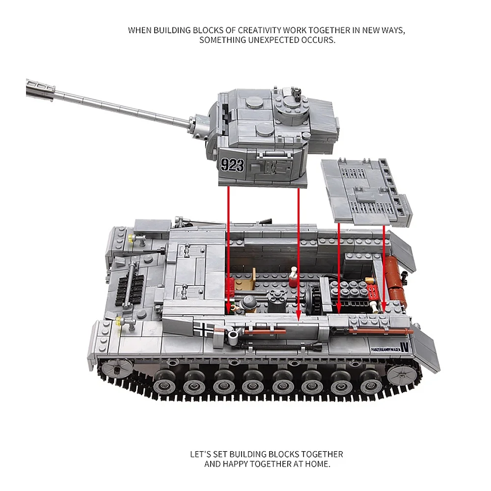 Оригинальный сборный конструктор KAZI 82010 серия моделей военного танка детская