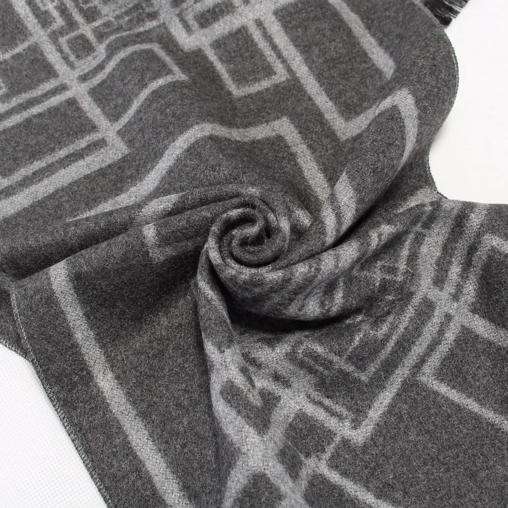 

Men Scarf luxury brand designer Men Classic Cashmere Geometric Scarf Winter Warm Soft Tassel fashion Shawl Wrap scarf