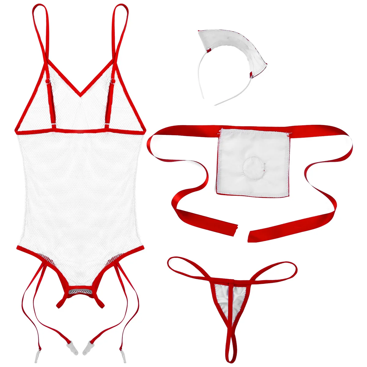 4 шт. женский трико со стрингами и обручем для волос |