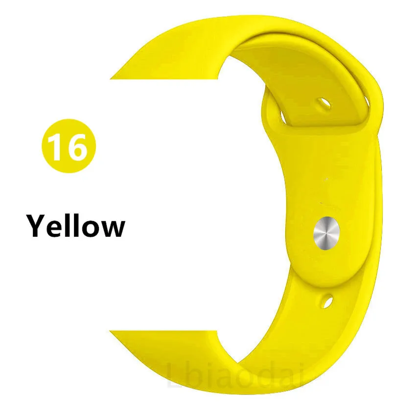 Ремешок для apple watch, ремешок для apple watch 5, 4, 3, iwatch, ремешок 42 мм, 44 мм, 38 мм, 40 мм, браслет Correa, силиконовый ремешок для часов, ремень, аксессуары - Цвет ремешка: yellow