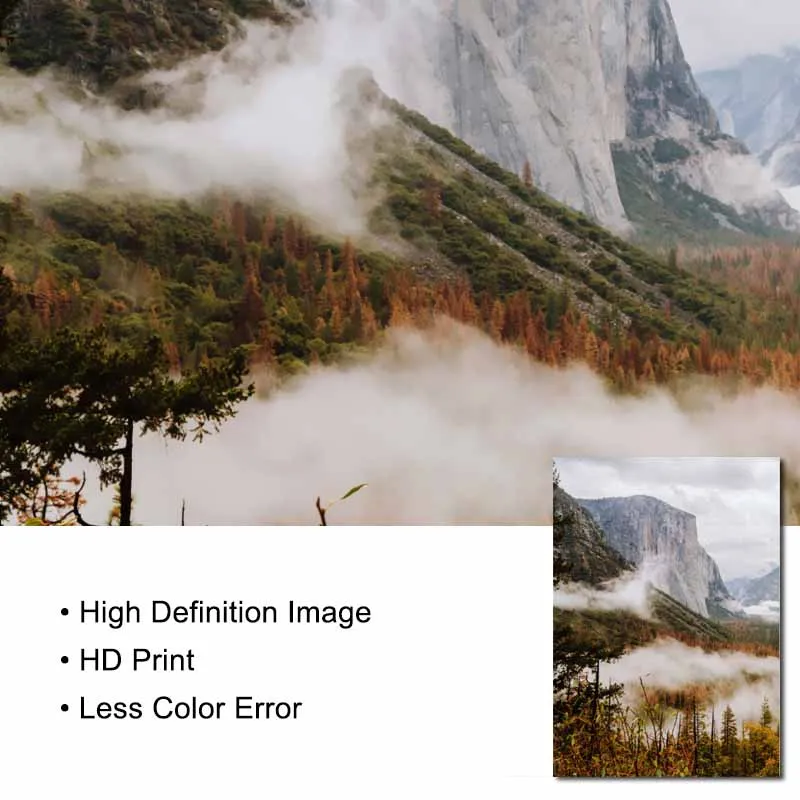 Пейзаж Художественная печать Природный постер туман Гора Холст Живопись стены