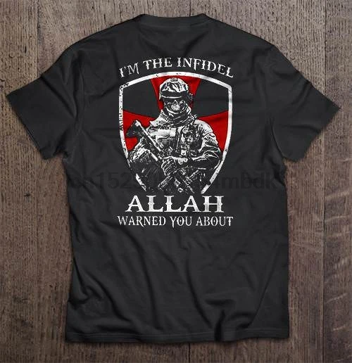 Мужская футболка I m The Infidel Allah предупредила вас о-версия Crusader для женщин и мужчин |