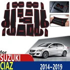 Противоскользящий резиновый коврик для подстаканника, дверной паз для Suzuki Ciaz Maruti 2014 2015 2016 2017 2018 2019, аксессуары, коврик для телефона