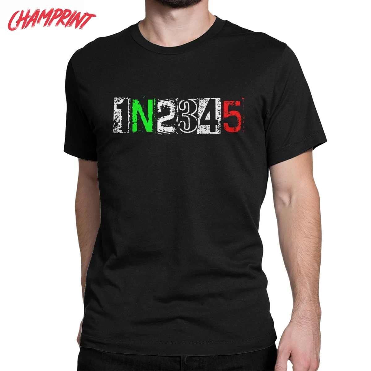 Футболка мужская из натурального хлопка с круглым вырезом и коротким рукавом для