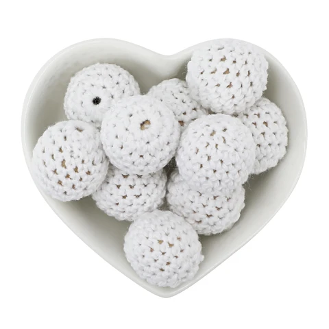 Tyry.hu 10pcs ahşap çiğnenebilir boncuklar 16mm bebek teter oyuncakları diy zanaat takı tığ işi boncuk emziği zincir aksesuarları