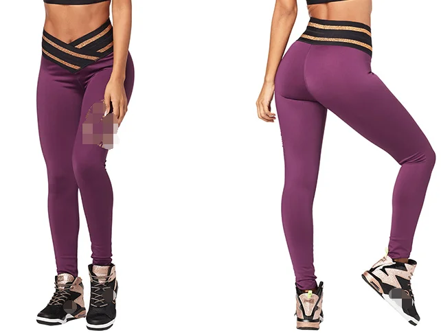 P 894 purple FIT FUNKY женские брюки спортивные Капри для бега обтягивающие брюки Одежда для танцев Inspire Высокая талия длинные леггинсы P894 - Цвет: P 894 purple
