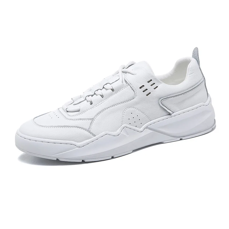 

Genuine Leather Shoes Men Sneakers White Sneakers Cool Young Man Casual Shoes Cow Leather Male Footwear KA1499