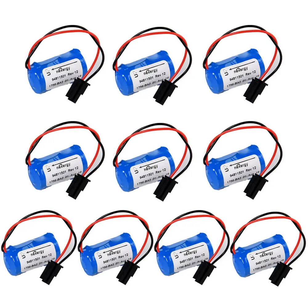 10 упаковок 3 0 в 1200 мАч ПЛК-аккумулятор для Allen Bradley 1756-BA2 BR2/3A-AB 1745-B1 US | Электроника