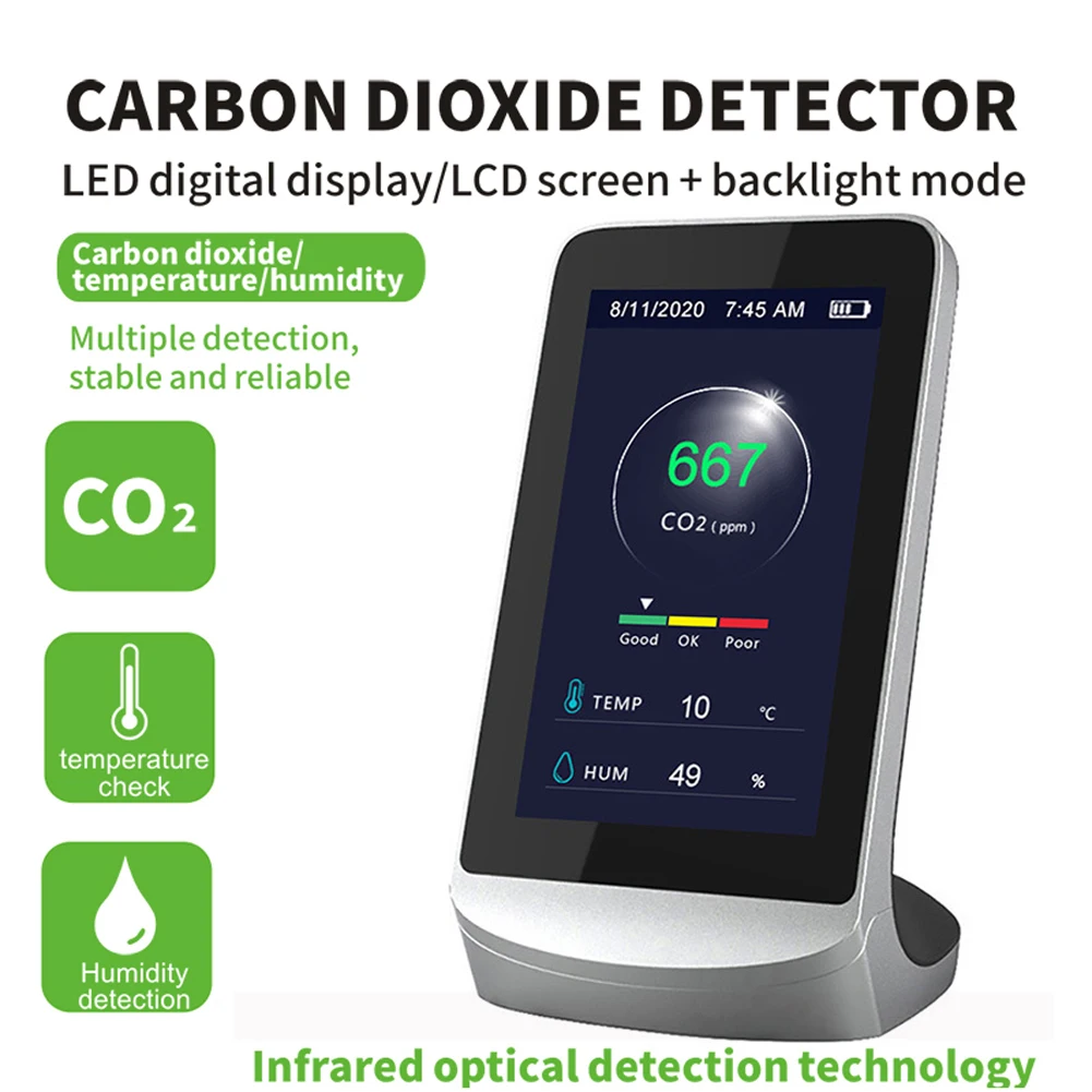 

Датчик углекислого газа, Светодиодный Измеритель температуры и влажности воздуха для парников и складов