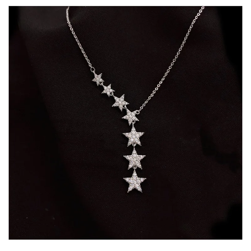 

Модное популярное ожерелье с кулоном в виде длинной звезды, женская элегантная темпераментная цепочка до ключиц, универсальные аксессуары