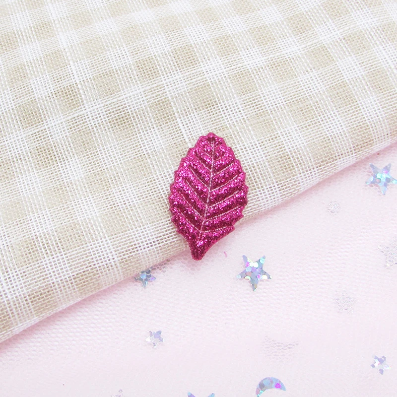 50 шт. тканевые нашивки с блестящими листьями заколки для волос аксессуары