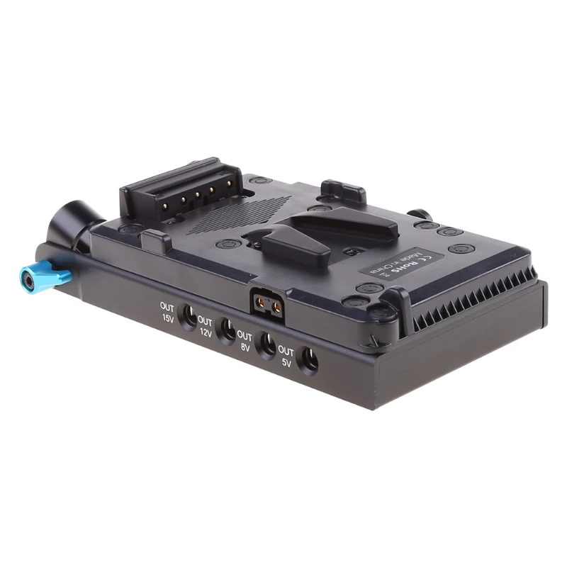 

V Mount V-Lock Battery Plate Adapter with 15mm Dual Hole Rod Clamp LP-E6 Dummy Battery for -Canon 5D2/5D3/5D4/80D/6D2