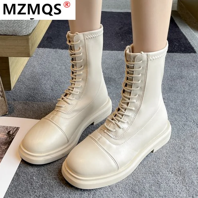 

Новинка осени 2021, модные женские ботильоны из искусственной кожи на платформе, женские повседневные ботинки с круглым носком, квадратным ка...