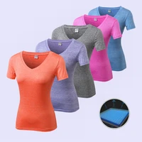 new women quick dry sports yoga shirt short sleeve breathable exercises yoga tops gym running fitness t shirts sportswear