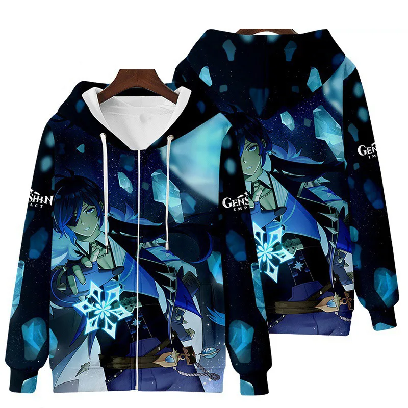 Толстовка с капюшоном Genshin Impact куртка и персонажами аниме косплея Модные