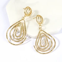 lats new irregular water drop earrings for women hollow winding multi layer metal dangle earrings brincos female fashion jewelry