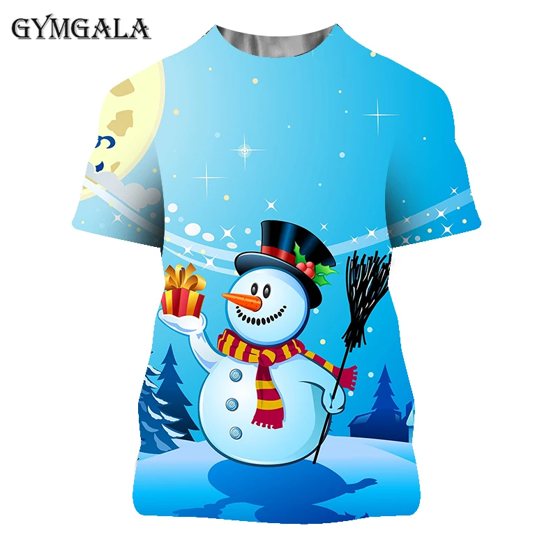 

Christmas 3D printing fashion men's and women's short-sleeved T-shirt soft material outdoor casual loose men's Tshirts