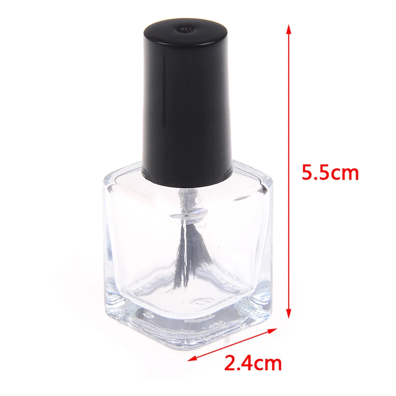 10ML 1 шт. пустые прозрачные стеклянные бутылки для лака для ногтей пустые с кисть с колпачком пустые косметические контейнеры стеклянные бутылки для ногтей с щеткой - Цвет: 10ML