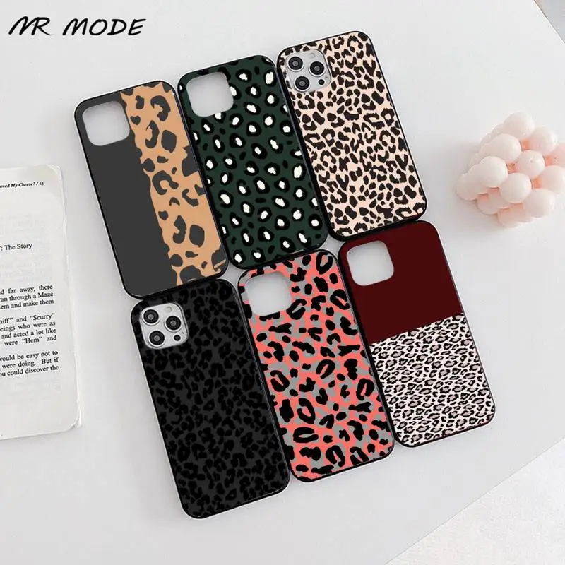 

Ottwn Leopard Print Pattern Phone Case for iPhone 11 12 pro XS MAX 8 7 6 6S Plus X 5S SE 2020 XR Soft TPU Clear mobile bags