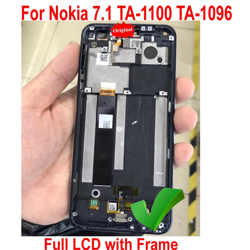 ЖК дисплей с дигитайзером на сенсорной панели 100% испытано рамкой для Nokia 7 1 TA 1100 1096