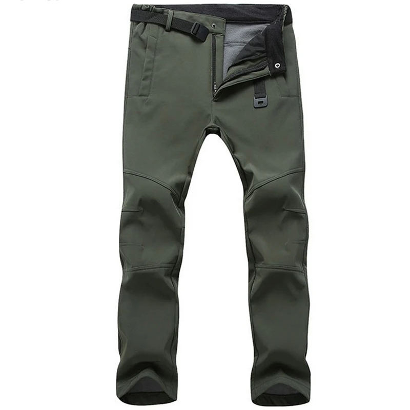 

Stretch Waterproof Pants Men Casual Winter Thick Warm Fleece Shark Skin Trousers Male Windbreaker Sweatpants Mens Tactical Pants
