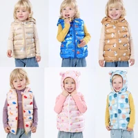 baby toddler winter down vest cute ear hooded puffer vest cartoon lightweight waistcoat jacket for kid girls boys 6m 6y