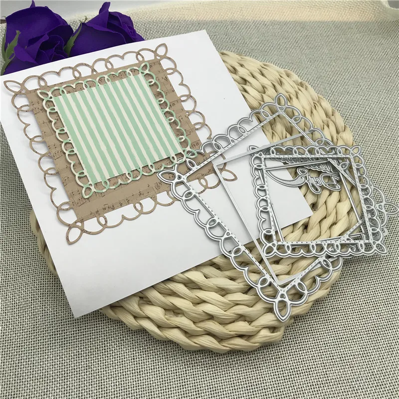 

Lace square background Metal Cutting Dies Stencils For Card Making Decorative Embossing Suit Paper Cards Stamp DIY