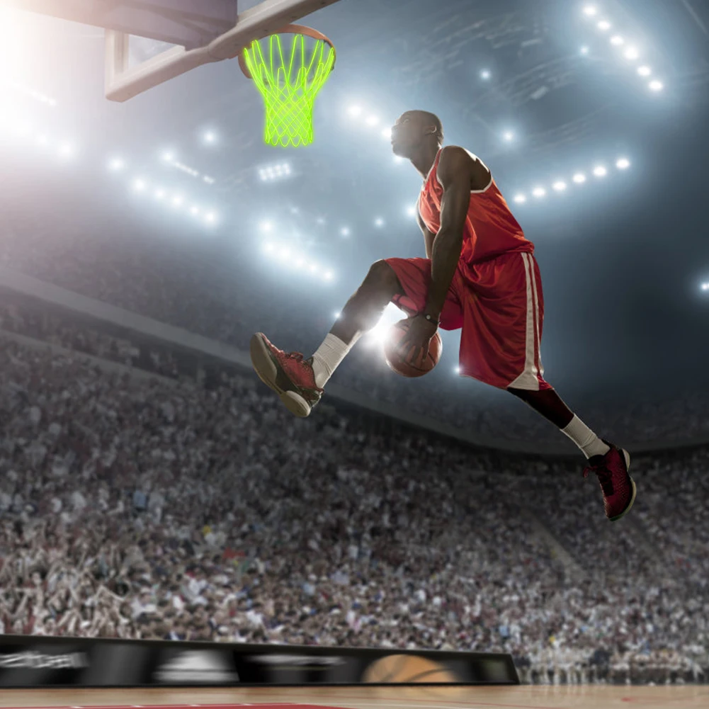 

12 Loops Luminous Basketball Net Nylon Standard Basketball Hoop Net Sun Powered Basketball Hoop Basket Rim Net