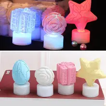 1 шт. 3D ночник мини Звезда яйцо трещина мигающий свет