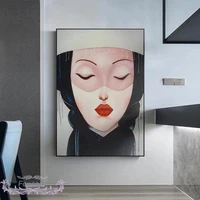 red lip pictures retro women portraits canvas painting abstract figure posters and prints wall art unframed pictures for room