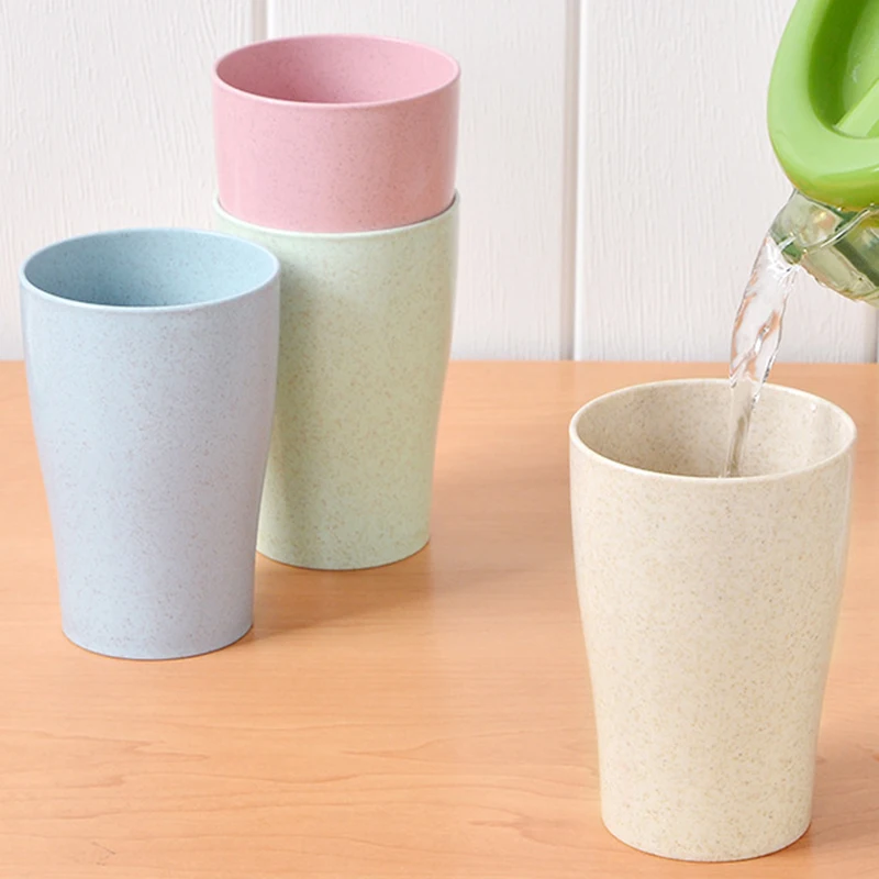 

4Pcs Eco-Friendly Healthy Wheat Straw Biodegradable Mug Cup for Water Coffee Milk Juice Tea Cup