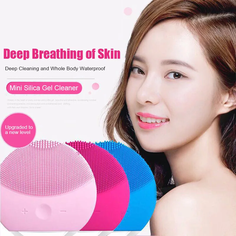 

Facial Cleaning Brush Waterproof Silicon Facial Cleaner Electric Masager Brush for Deep Cleansing