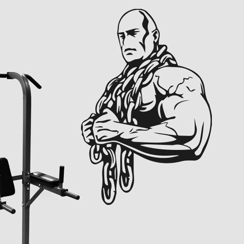 Наклейка на стену для бодибилдинга фитнеса спорта мышц виниловая Съемная