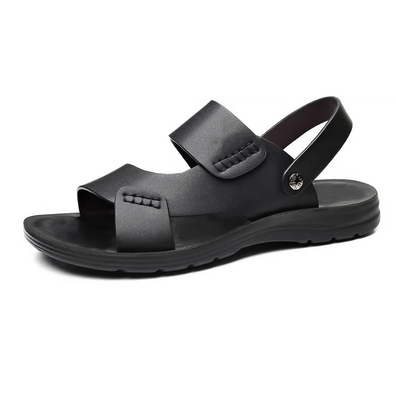 

Men's Summer Sandals Leather Comfortable Slip-on Casual Sandals Fashion Men Slippers Zapatillas Hombre Size 38-48