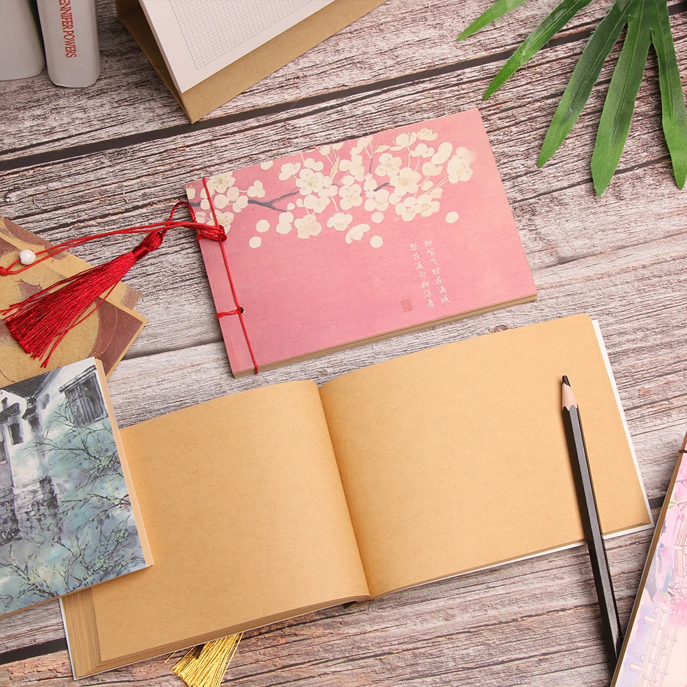 1 PC Chinese Style Notebook Weekly Planner Book Vintage Painting Sketchbook Journal Diary Blank Notepad Office Supplies | Канцтовары для