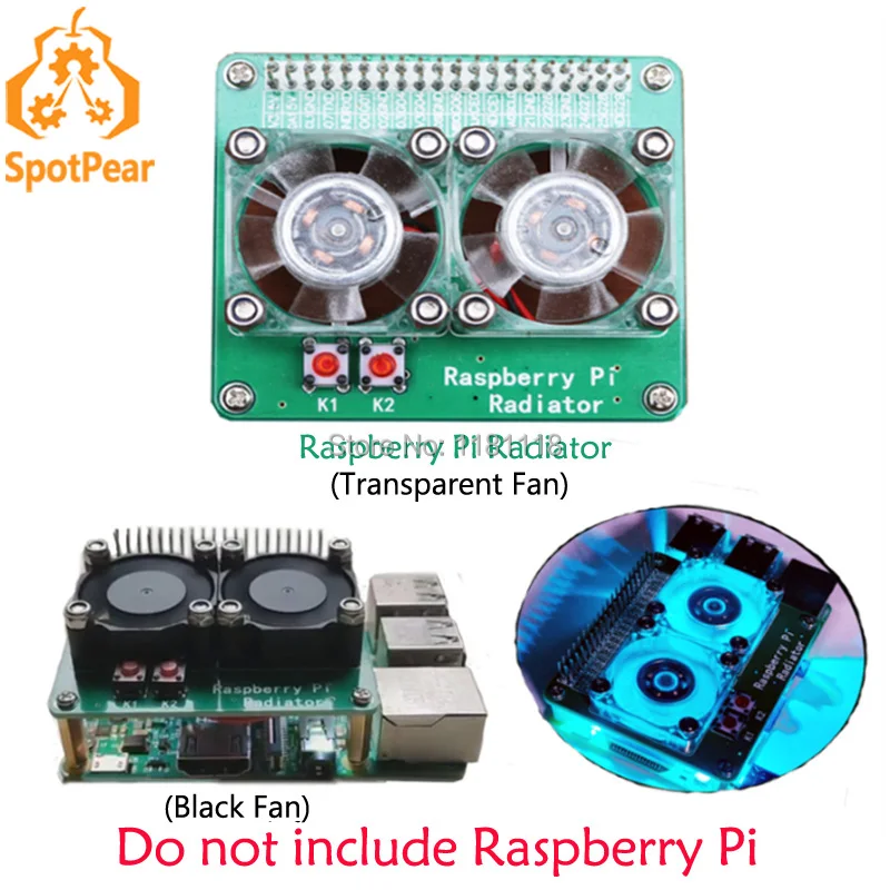 Raspberry Pi Dual Fan Heat hat для 4B/3B +/3B/3A + | Компьютеры и офис