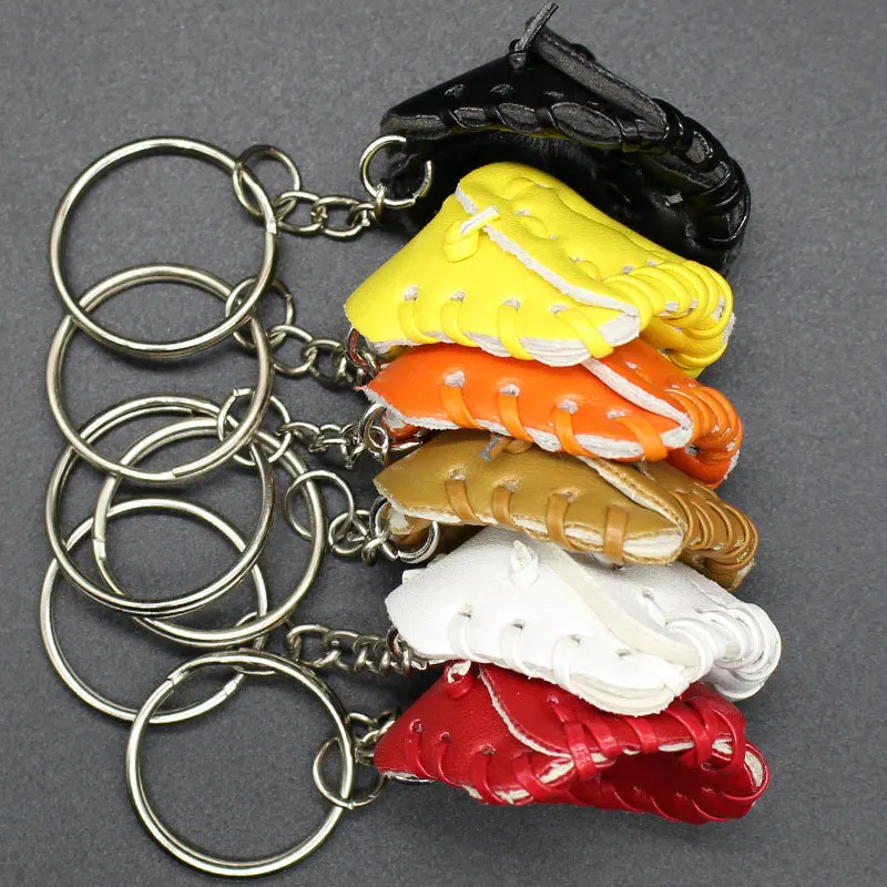 

Mini Three-piece Baseball glove wooden bat keychain sports Car Key Chains Gift For Man Women wholesale Gift Key Ring