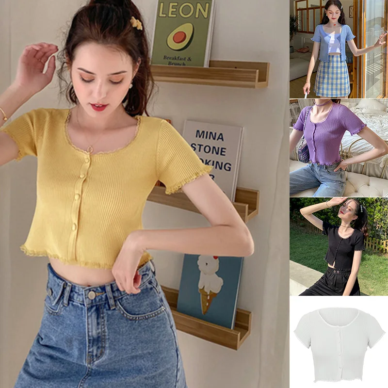 

Женский летний модный кружевной кардиган, тонкий короткий облегающий Топ