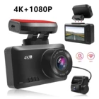1080P Dash Cam 4K двойной Камера 2,5 дюймов Видеорегистраторы для автомобилей вождения Регистраторы автомобильного регистратора Spuer Ночное видение, Wi-Fi, GPS мониторинг в реальном времени