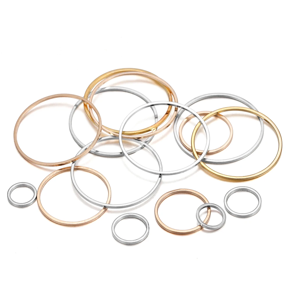 20-50Pcs Round Diameter 8-60mm Hoops Earring Wires Connectors Closed Rings For DIY Pendant Jewelry Making Supplies Accessories images - 6