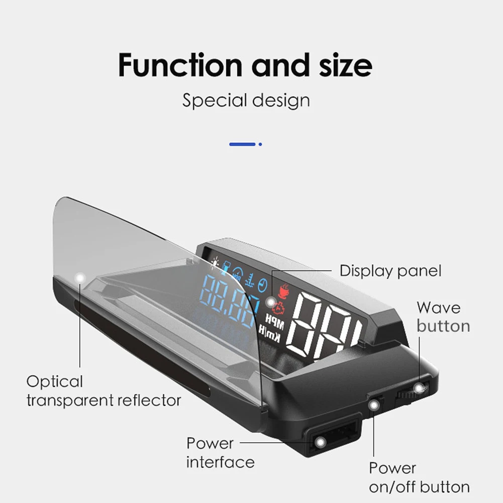 Автомобильный цифровой проектор скорости автомобиля зеркальный дисплей HUD OBD2