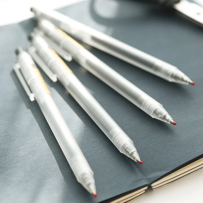 4 шт./лот гелевые ручки 0 5 мм черная чернильная ручка скраб прозрачный пресс