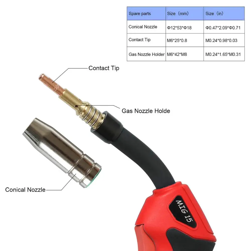 

Reboot Welding Machine Welding Torch MIG Torch 150A Binzel Type CO2 MB15 MIG Welder with Euro Connector 10ft 3m For MIG MAG