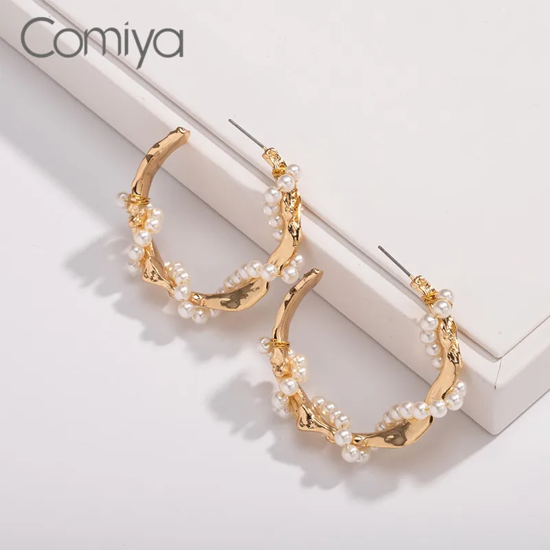 Женские акриловые серьги Comiya висячие с цветком из кристаллов и жемчугом